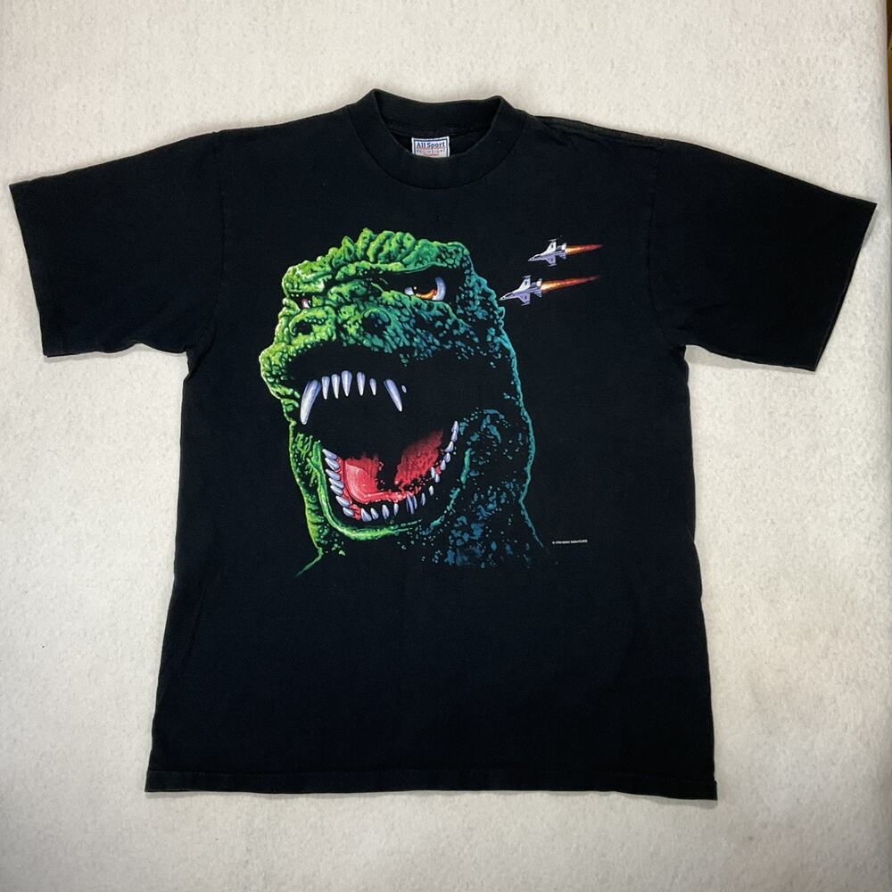 Vintage 1994 Godzilla T Shirt All Sport Pro Weight USA Made Single Stitch Size L